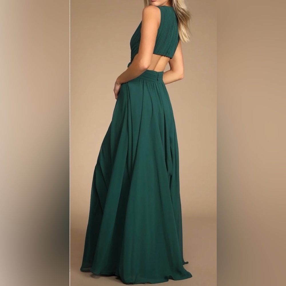 NWOT Vivid Imagination Emerald Green Cutout Maxi Dress - Picture 2 of 3